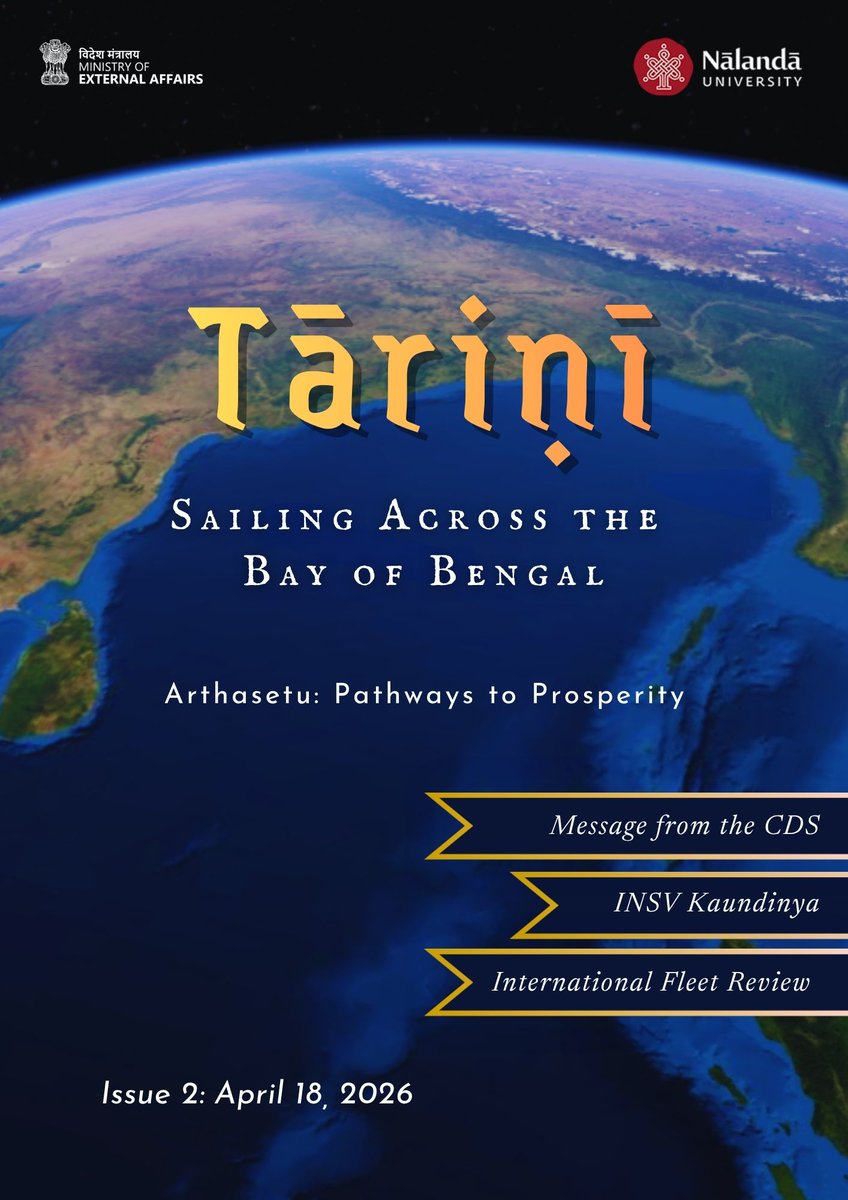 SIPS_NU's tweet photo. It is our pleasure to share the second issue of Tāriṇī: Sailing Across the Bay of Bengal, titled Arthasetu: Pathways to Prosperity.
Link: https://t.co/uEO6mju0P4

@MEAIndia @IndiannavyMedia @indiannavy  @BimstecInDhaka @IORAofficial @sanjeevsanyal @Sachin_Chat @rrchaturvedy https://t.co/0X4HWTOjrj