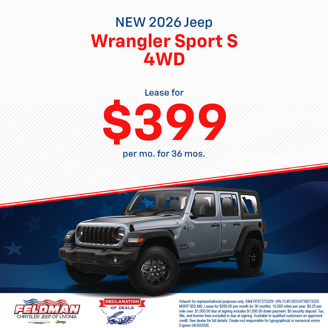 All roads lead to Feldman Chrysler Jeep of Livonia for your new Jeep in April!
Offers subject to approved credit. See dealer for details: feldmancjoflivonia.com/newspecials.ht…
#Jeep #Wrangler #JeepLife #GrandCherokee #Compass #Gladiator