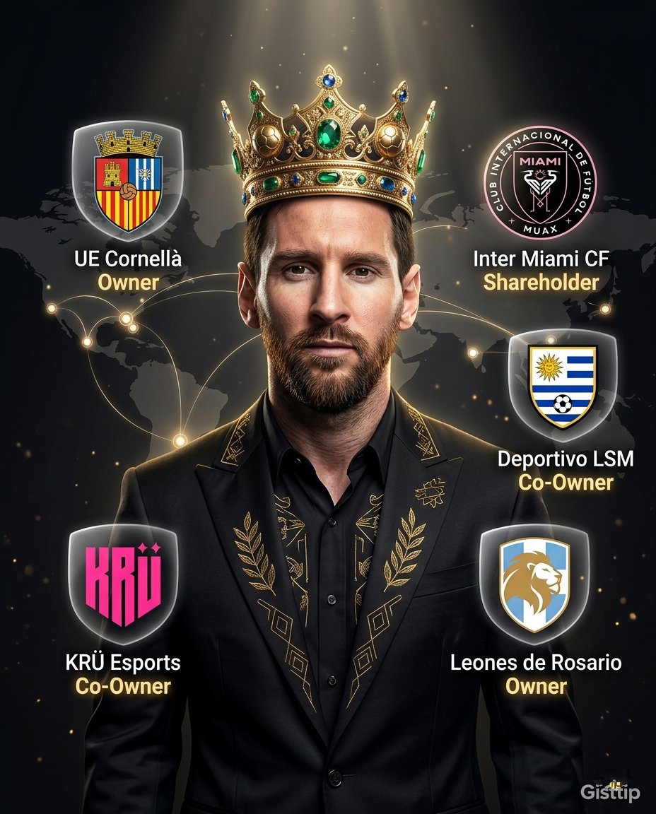 gisttip's tweet image. Lionel Messi is expanding beyond the pitch, building a growing network across clubs and sports ventures worldwide 🌍👑

From Inter Miami CF to UE Cornellà and more, the GOAT is stepping into ownership and influence.

Is Messi building a football empire? 🤔⚽

#Messi #GOAT