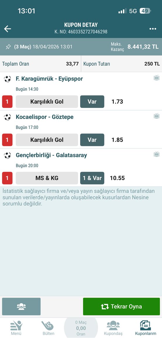 Hadi olum nesine
