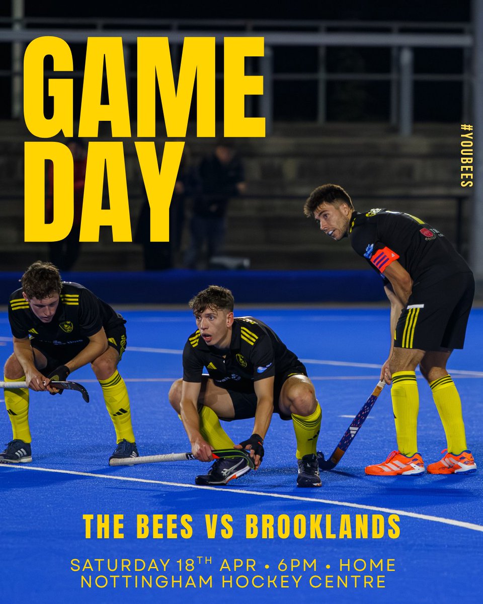 OfficialBeeHC's tweet photo. GAMEDAY!!

The final home game of the 2025/26 season. Get down to Nottingham Hockey Centre to cheer on the Bees in a huge game against Brooklands!

6:00pm start. https://t.co/lKC7gy18Wk