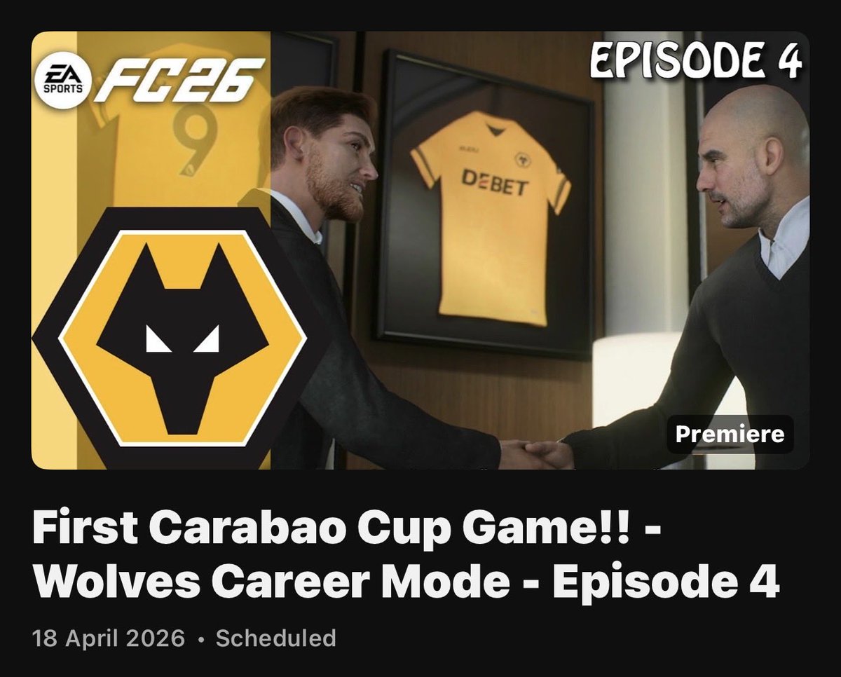 Junior1Bulldog's tweet image. New video out now!! #fc26 #careermode #wolves 

youtu.be/Oapcnkka82E?si…