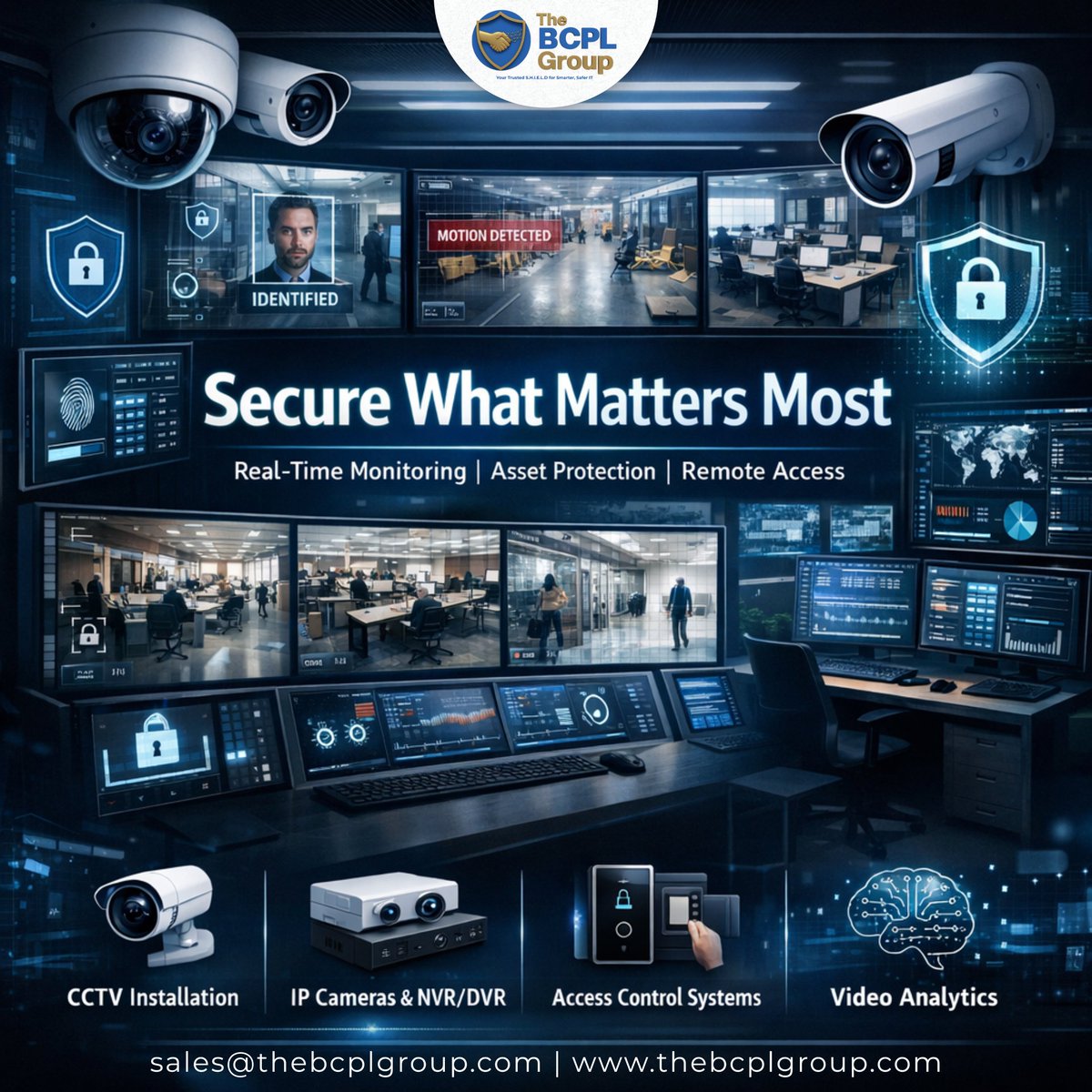 BCPL_Group's tweet image. Protect what matters most with advanced surveillance solutions from The BCPL Group. Enable real-time monitoring, secure access, and intelligent video analytics for complete peace of mind.

Contact Us: thebcplgroup.com/contact-us/

#SecuritySolutions #CCTV #Surveillance #SmartSecurity