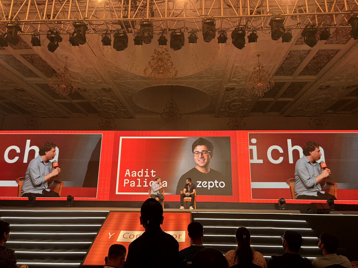 aksbhaskar's tweet photo. With YC Partner @snowmaker and Zepto Founder @aadit_palicha at the @ycombinator StartUp School India! https://t.co/4zvQ9YTMVC
