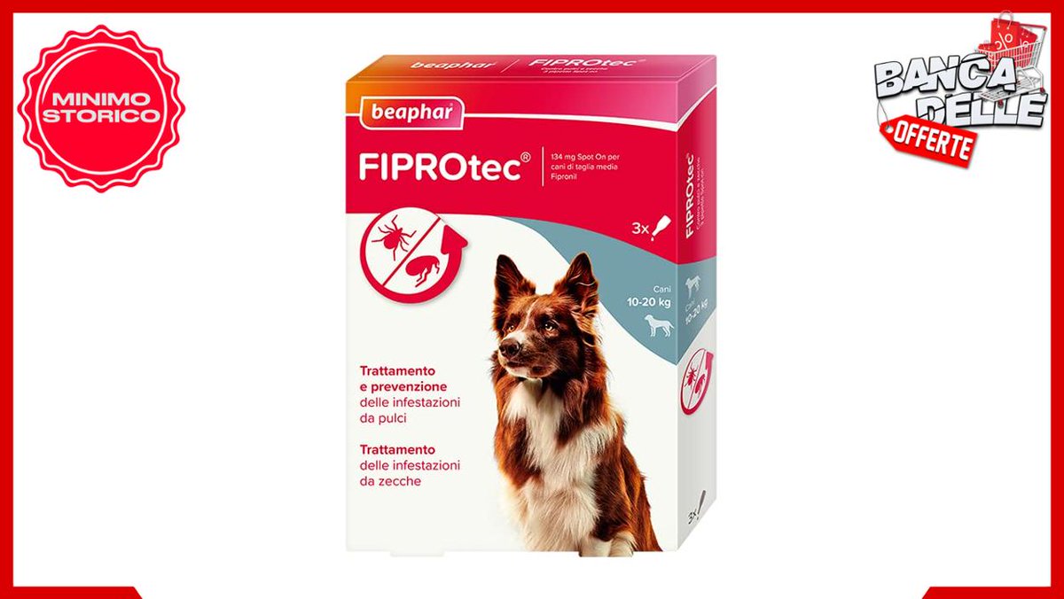 BancaOfferte's tweet image. 🐶 Beaphar FIPROtec Antiparassitario per Cane Taglia Media (10-20 Kg)

‼️ Minimo Storico
💰 A soli 9,90€ invece di 14,75€ (-33%)

🔎 amzlink.to/az00PfR6nLXnX
#adv #offerte #oggi