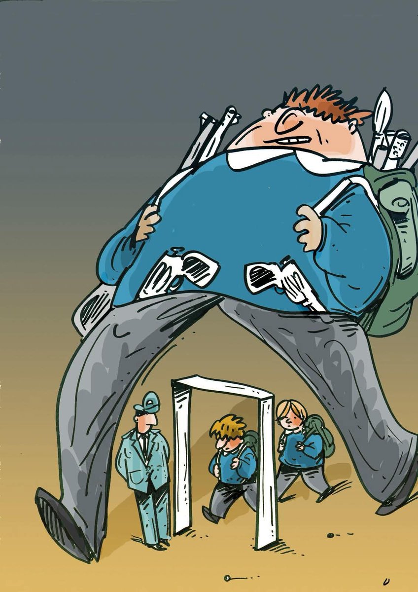 abcgl35's tweet image. Çizgi / Oguz Gurel 
Alışveriş merkezlerinde bile üst araması yapılırken okullara X - ray cihazı koymak çok mu zor?
#OkuldaGüvenlik
#EğitimdeŞiddeteHayır 
#XRay
#GüvenliOkullarİstiyoruz