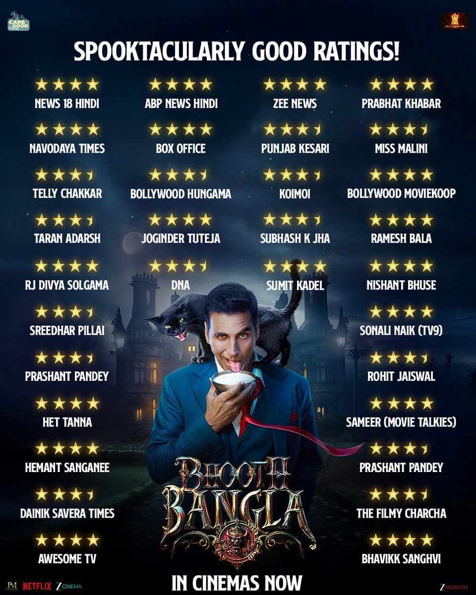 itsakarmy_'s tweet image. The stars have aligned, and the bhooths are celebrating! 🏚️🌟

#BhoothBangla In Cinemas Now, book your tickets: linktr.ee/BhoothBanglaTi…

@akshaykumar @priyadarshandir 

#AkshayKumar #HorrorComedy