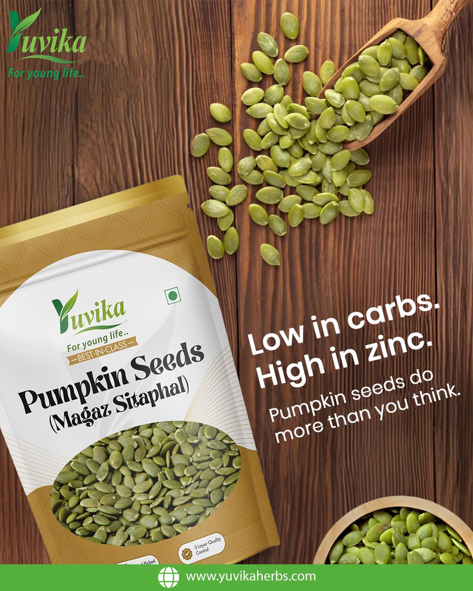 yuvika_herbs's tweet image. Low in carbs - High in zinc

Pumpkin seeds do more than you think
shorturl.at/WlCLz
#yuvikaherbs #yuvika #pumpkinseeds #seedsbenefits #explorepage #dryfruits
