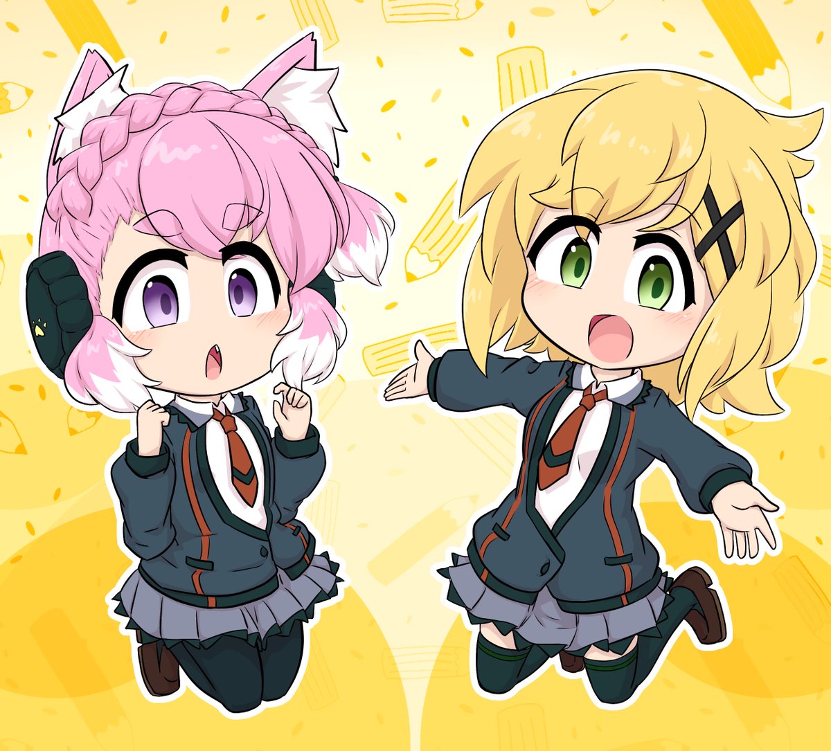 yurapeace's tweet photo. #お気に入りの絵は何度再掲しても良い
薄い本｢シンフォギ学園｣の表紙絵

直前に知人の薄い本を中古で見かけたのがショックで、詐欺にならない程度に｢置いておきたくなる表紙｣を目指したからか、お気に入りの1つだったり https://t.co/cLnyUb8aTH