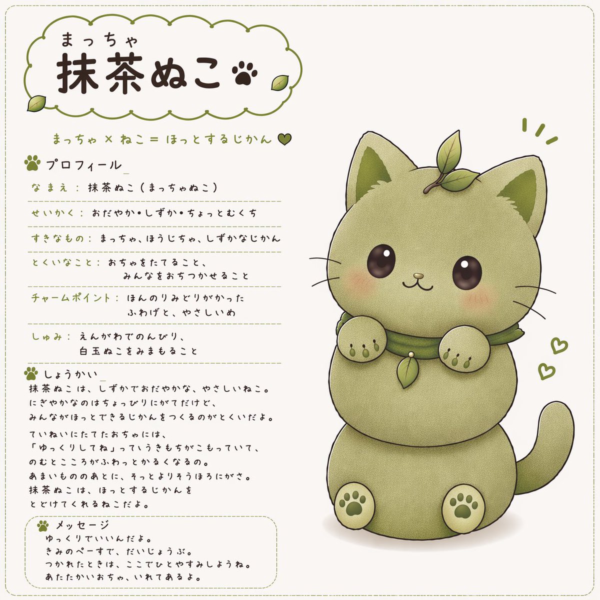 inunultuko's tweet photo. 気ままな趣味枠で考えたキャラ、
「白玉ぬこ」と「抹茶ぬこ」。
「お茶屋　一期一会」のスタッフ。
主人公は白玉ぬこ。
抹茶ぬこは、白玉ぬこのボーイフレンド。
これは140字物語でXで載せていきます。
インスタにも載せてあります。
が、こちらは趣味なので本当に気ままです。 https://t.co/p9KlrXin7b