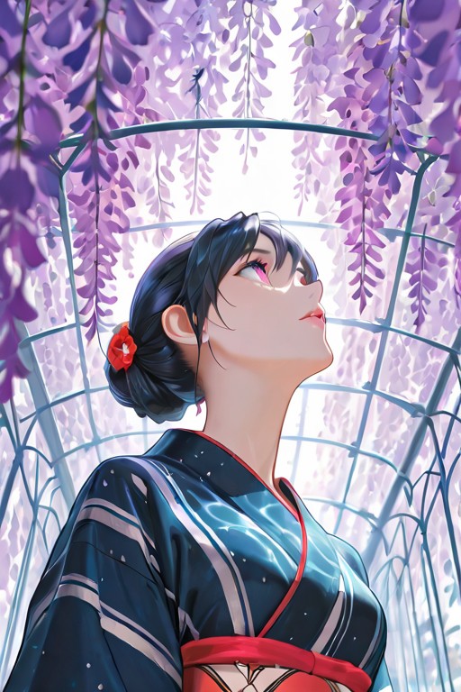 yama_zo's tweet image. 何となく、藤棚の画像。
#StableDiffusion #AIart #AIイラスト