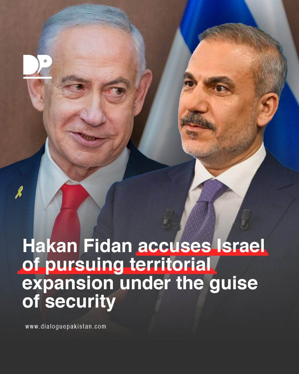 DialoguePak's tweet image. Speaking at the Antalya Diplomacy Forum, Turkish Foreign Minister Hakan Fidan alleged that Isr@el is using security concerns as a pretext to acquire more land, directly criticizing the government of Benjamin Netanyahu.

#DialoguePakistan #HakanFidan #Security #Concerns #Land