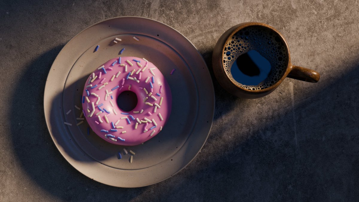 AymenPoly's tweet photo. just finished donut tut😋🎊.  #3d #blender #donut #render #3dart @andrewpprice https://t.co/KxHLGD0Q5z