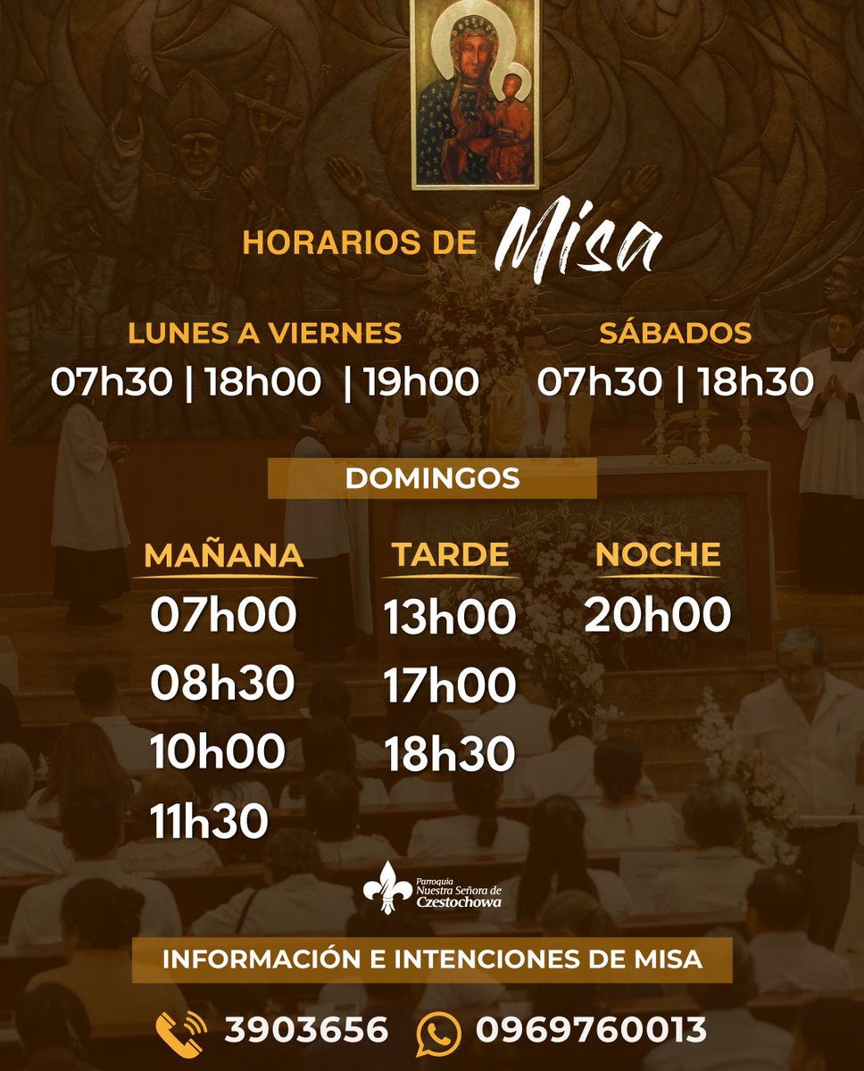 Nadie se vaya a quedar sin participar de la Misa.
#CzestochowaEsFamilia #ParroquiaHogar
