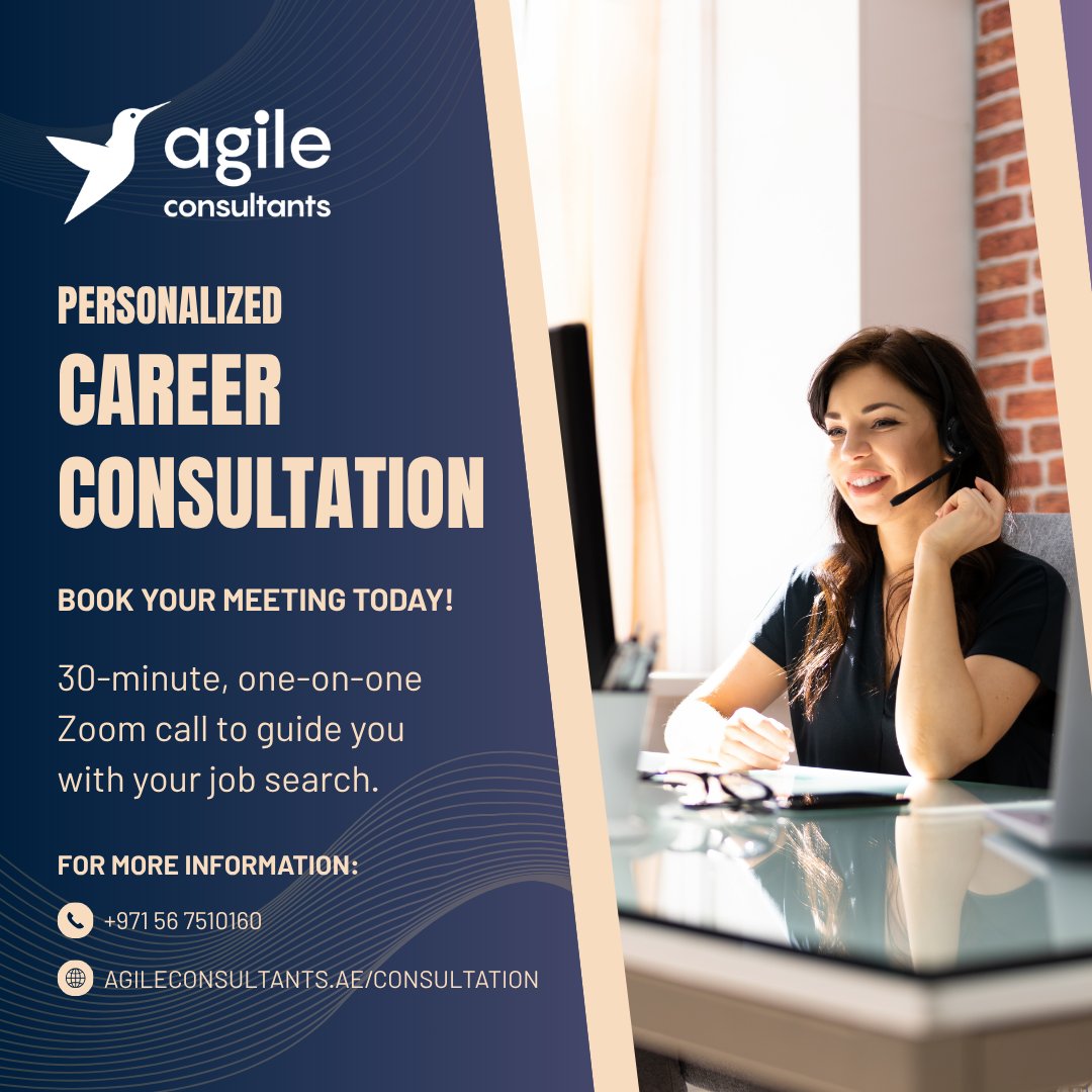AgileUAE's tweet image. Considering your next career step?

At Agile Consultants, we provide practical guidance and honest insights to help you make informed decisions and move ahead with clarity and confidence.

Schedule your consultation today: agileconsultants.ae/consultation

#CareerDevelopment