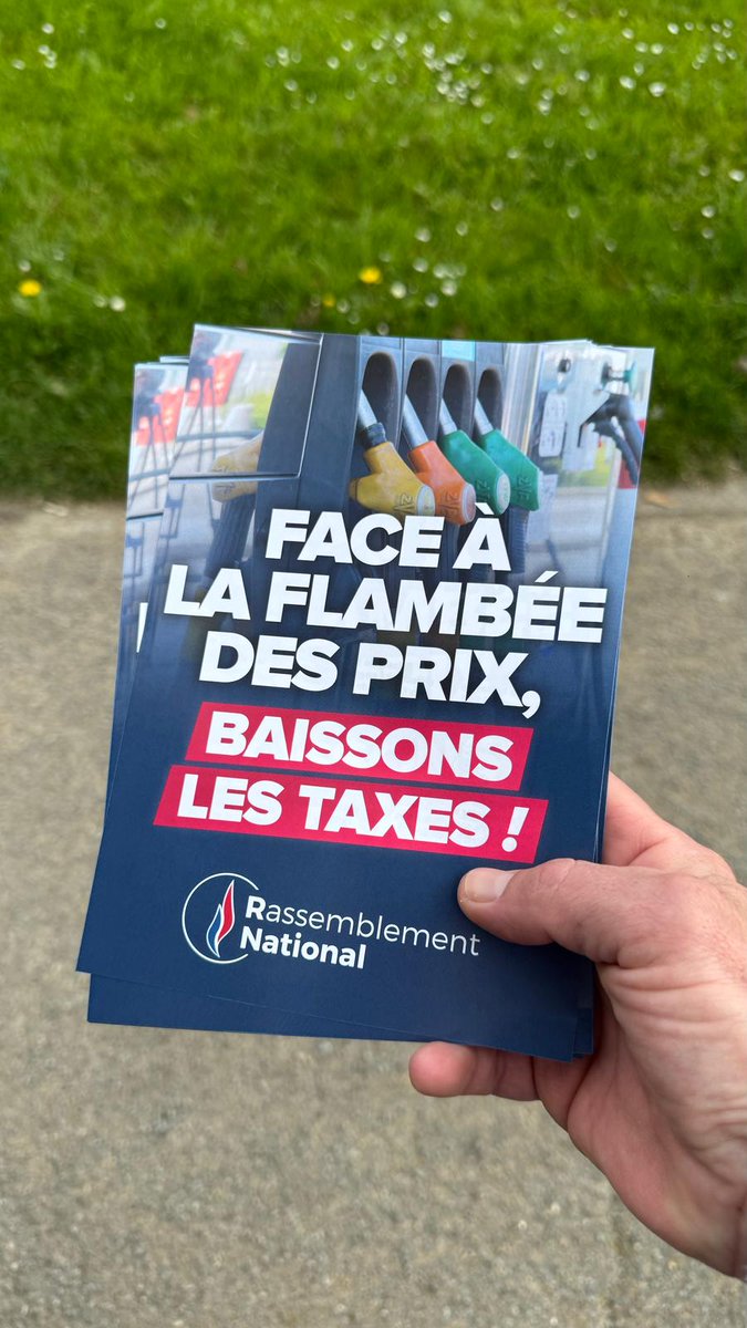 BrachPryscillia's tweet image. Ce matin, tractage en face du Leclerc de Villeparisis pour défendre le pouvoir d’achat des Français face à l’explosion des prix du carburant et des produits du quotidien !

Le #RN propose des mesures concrètes comme la baisse de la TVA et un prix français de l’électricité 🇫🇷