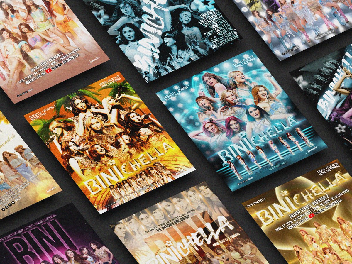johnreynico's tweet image. Made these fan-made, promotional posters in between werk and me time despite a hectic schedule huh.. well, of course, all for @BINI_ph ☺️

Thank you, #BINICHELLA! Dahil sa'yo eh, may effort pa rin pala ang tao na ito. 🤣

BINI BORN FOR COACHELLA  
#BINI_CoachellaWk2 #wrappingup