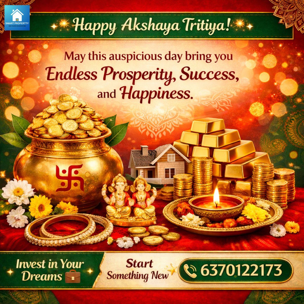 smartpropertty's tweet image. ✨ Happy Akshaya Tritiya ✨Start something new &amp;amp; invest smart 💰
Make your dream home a reality 🏡📞 6370122173#AkshayaTritiya #InvestSmart #RealEstate #DreamHome #Property #Success 🚀 #balasore #odisha #festival #akshaytritya