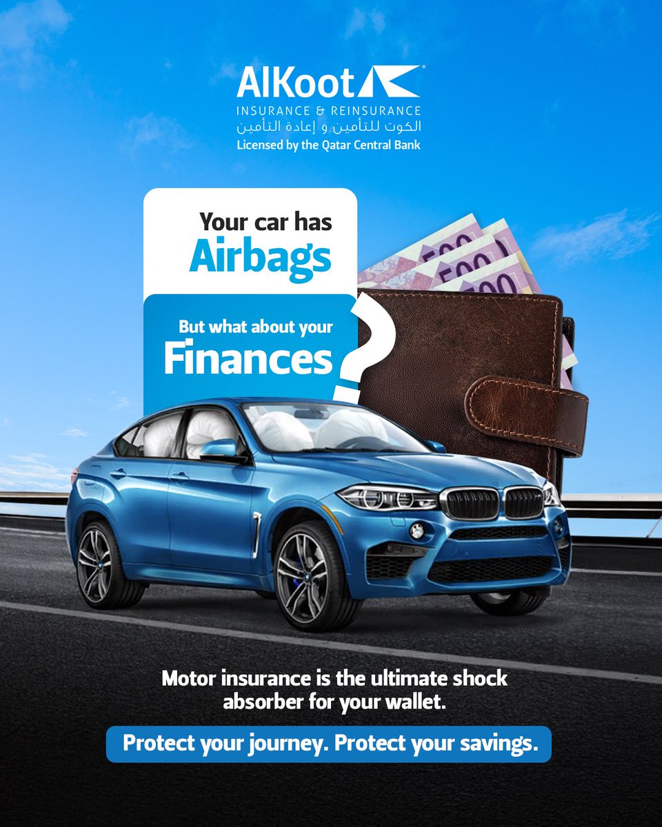 AlkootInsurance's tweet photo. الحادث صدمة… لا تخليه صدمة لجيبك 🚗💥

مثل ما الوسائد الهوائية تحميك، تأمين الكوت يمتص التكاليف ويخفف الأثر المالي.
اسوق وأنت مرتاح مع “أقصى راحة بال”.

#AlKootInsurance #MotorInsuranceQatar #FinancialSecurity #DohaDrivers #SymbolOfProtection https://t.co/fsobbXVutD
