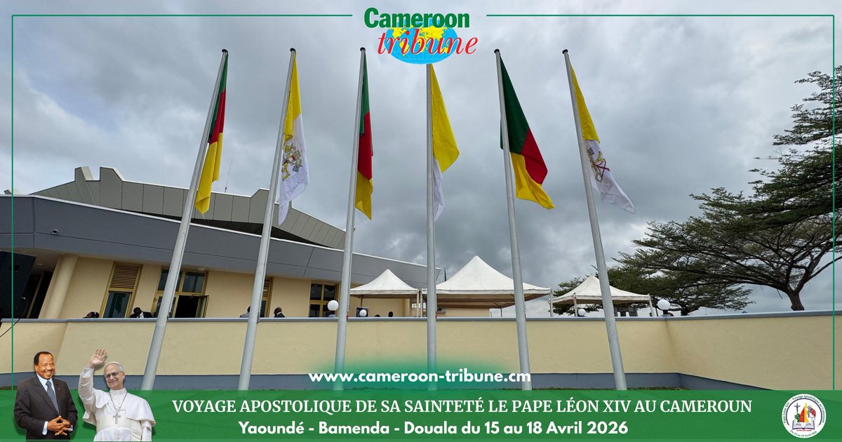 CamerounTribune's tweet photo. Visite du #PapeAuCameroun2026 : l’#aéroport de #Nsimalen est paré de ses plus beaux atours pour dire au revoir à Sa Sainteté #LéonXIV. https://t.co/4g6JKjl1eU