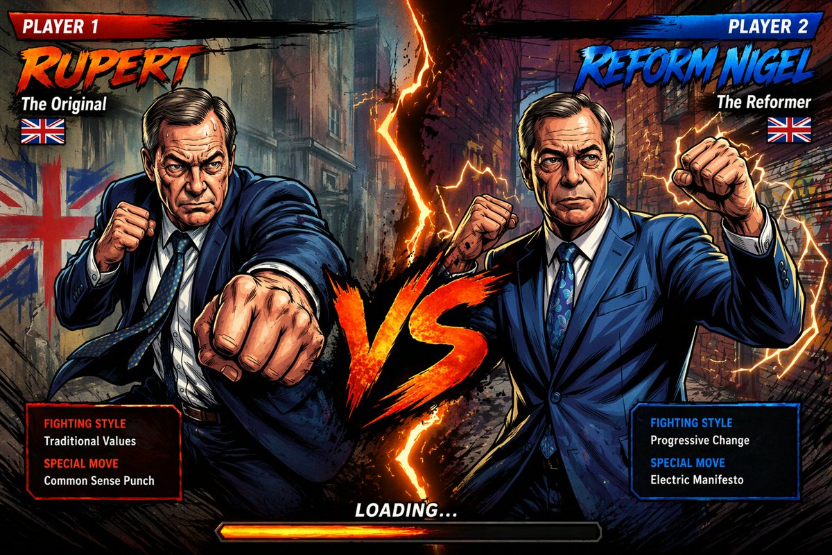 DM_Laments's tweet image. The next #UK #GeneralElection will look exactly like this
#StreetFighter @RestoreBritain_ @RupertLowe10 @reformparty_uk @Nigel_Farage #Politics #UKGovernment #gaming
