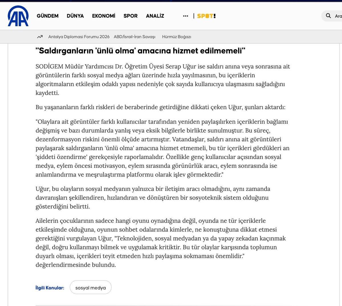Anadolu Üniversitesi SODİGEM tweet media