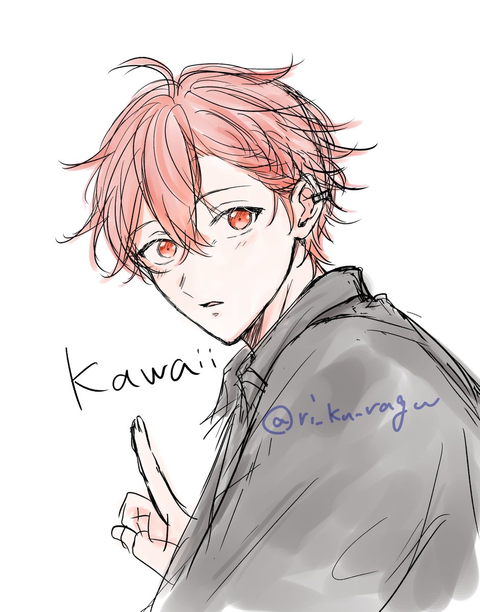 編み込みとイヤカフが可愛すぎたのでらくがき