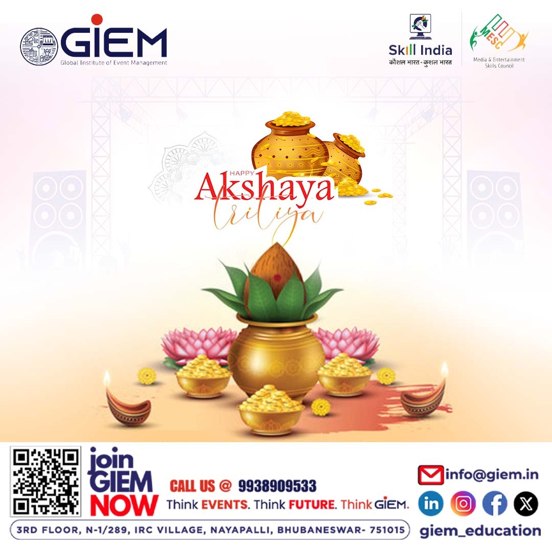 giem_education's tweet image. ✨ This Akshaya Tritiya, start a career that grows forever.

Join Global Institute of Event Management, Bhubaneswar &amp;amp; step into the world of events, creativity &amp;amp; opportunities.

🌼 शुभ आरंभ. अनंत संभावनाएं.

Admissions Open

#AkshayaTritiya #GIEM #EventManagement #CareerInEvents