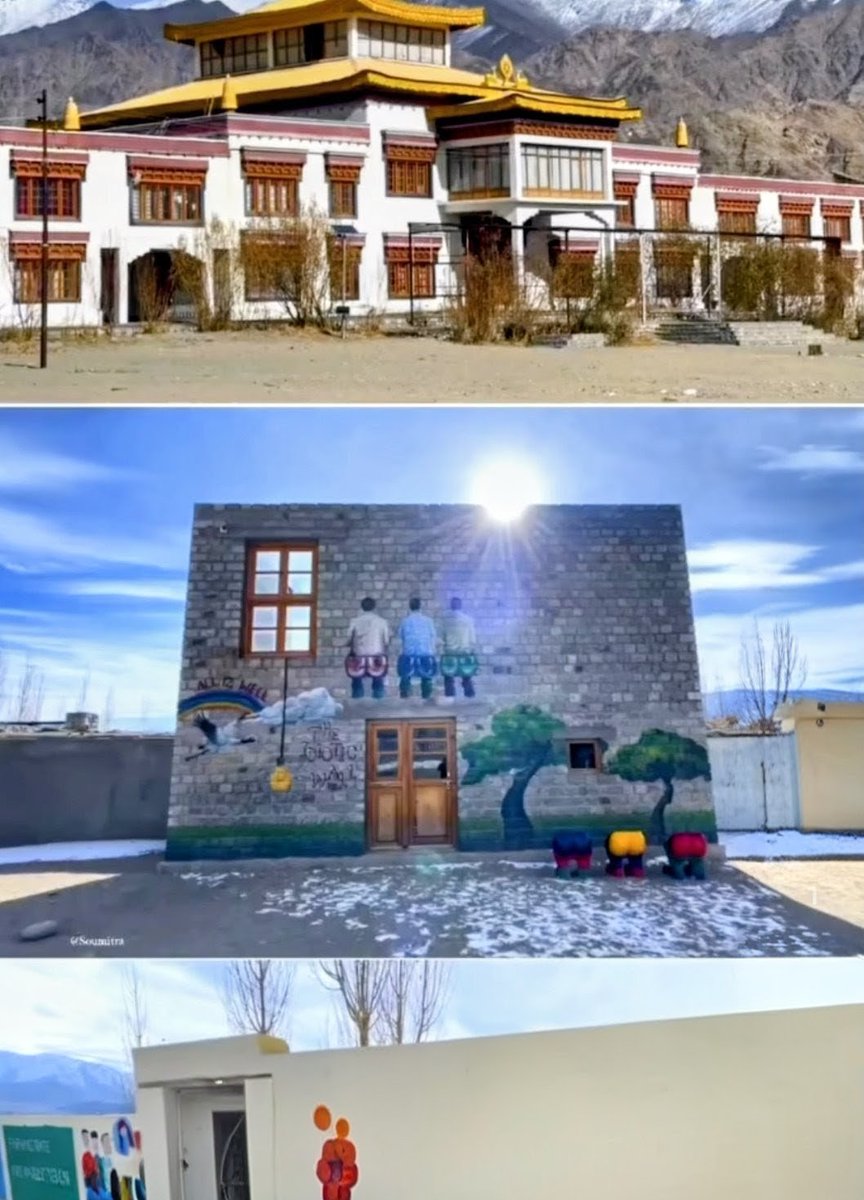 SinghManju37713's tweet image. Monasteries in Leh-Ladakh are more than just spiritual spaces. Perched on cliffs and mountains, places like Thiksey Monastery and Hemis Monastery offer surreal views and a deep sense of peace.
And this school.. yaad hai na? ♥️ 
#Leh #Monastery