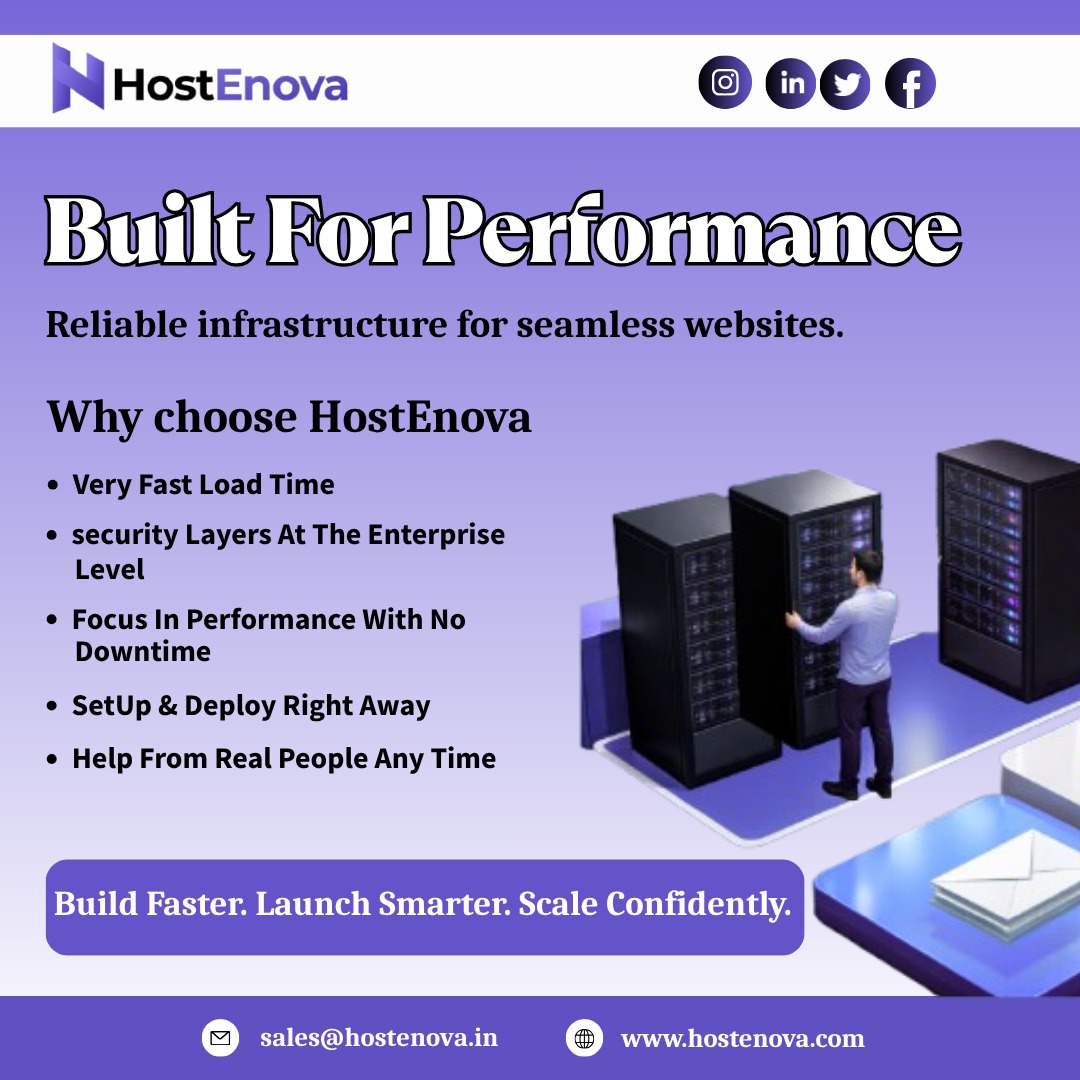 EnovaHost99010's tweet image. 🚀 Built for Performance!
Launch faster with HostEnova ⚡
Fast load ⚡ Secure 🔒 Zero downtime 📈
Reliable hosting for seamless websites
🌐 hostenova.com
#HostEnova #WebHosting #StartupIndia #TechSolutions #DigitalGrowth