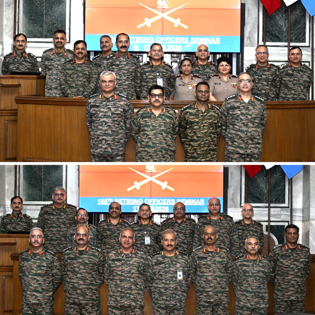 adgpi's tweet image. Honouring a Lifetime of Service to the Nation.

#GeneralUpendraDwivedi, #COAS interacted with the Officers superannuating on 30 April 2026 during the Retiring Officers' Seminar #ROS. #COAS commended the Officers for their selfless service to the Nation &amp;amp; the organisation and