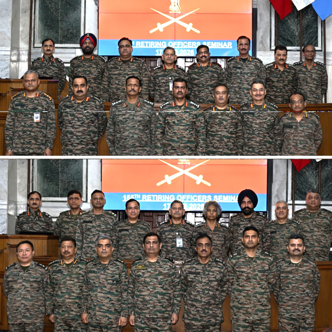Honouring a Lifetime of Service to the Nation.

#GeneralUpendraDwivedi, #COAS interacted with the Officers superannuating on 30 April 2026 during the Retiring Officers' Seminar #ROS. #COAS commended the Officers for their selfless service to the Nation &amp; the organisation and