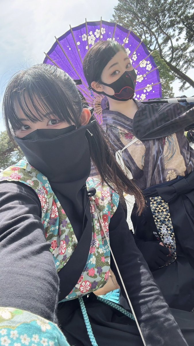 小田原城おもてなし、ありがとうございました！本日も乱破衆は元気です🥷🏯✨

詠梨が一緒に撮ってくださいました🦒🙌