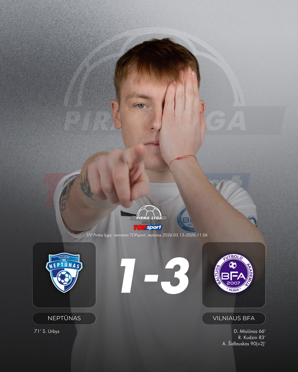 LituanieFootFR's tweet image. Nouvelle défaite de #Neptunas qui a du mal en ce début de saison avec uniquement 4 points en 5 matchs de #PirmaLyga
Daniel Misiūnas 🇱🇹, Rafal Kudzin 🇱🇹 et Aidas Šidlauskas 🇱🇹 ont marqué les 3 buts de #BFA
Simonas Urbys 🇱🇹 avait égalisé pour l'équipe de Klaipeda