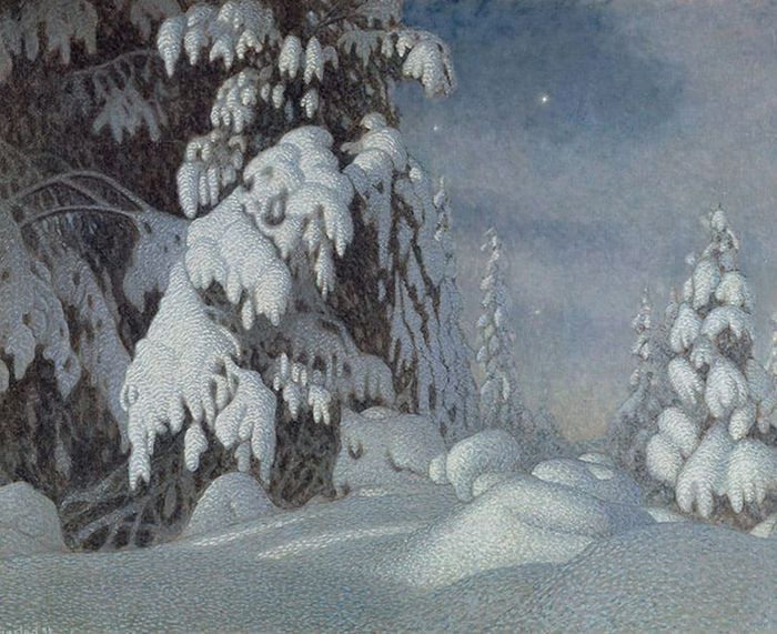 Thorwid グスタヴ・フィエースタード『冬の月夜』1895年 スウェーデン国立美術館 Photo: Hans Thorwid ...