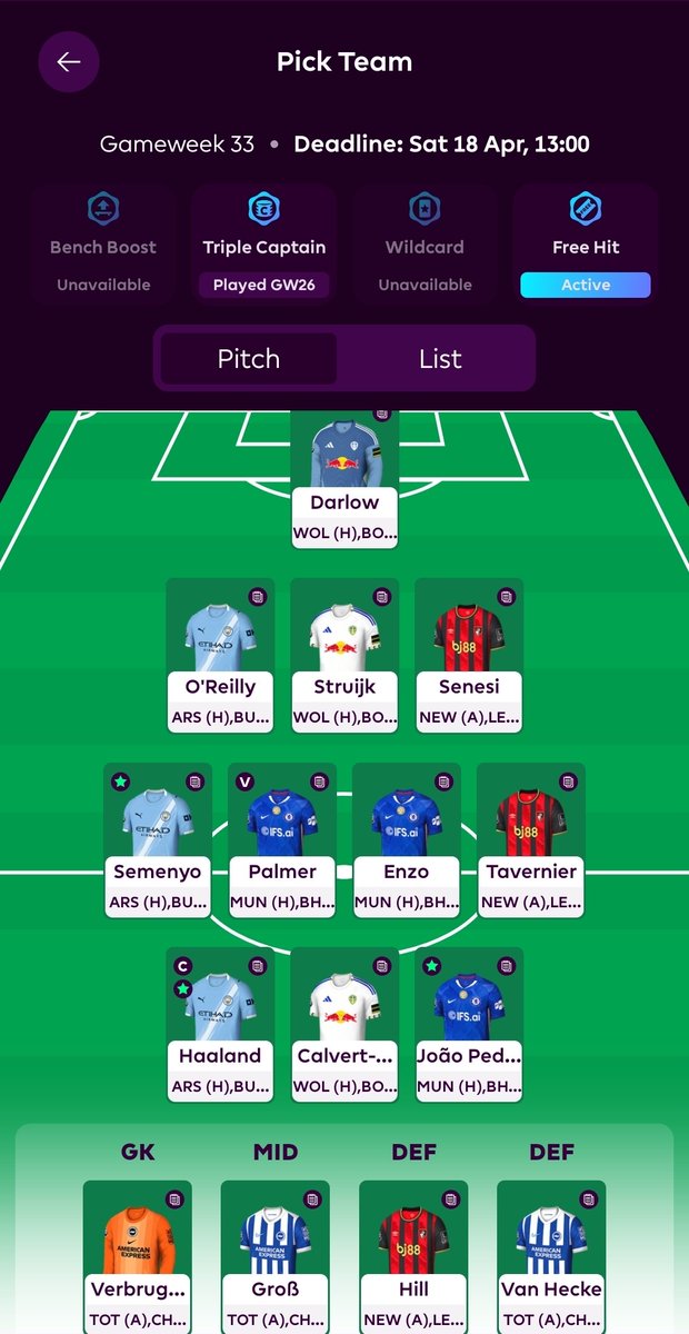 FPLOligarch's tweet photo. GW33 is 🔐
Free hit active ✅️
Haaland 🧢
28k OR 🌍
Good luck everyone! https://t.co/ydDRSkNSjD