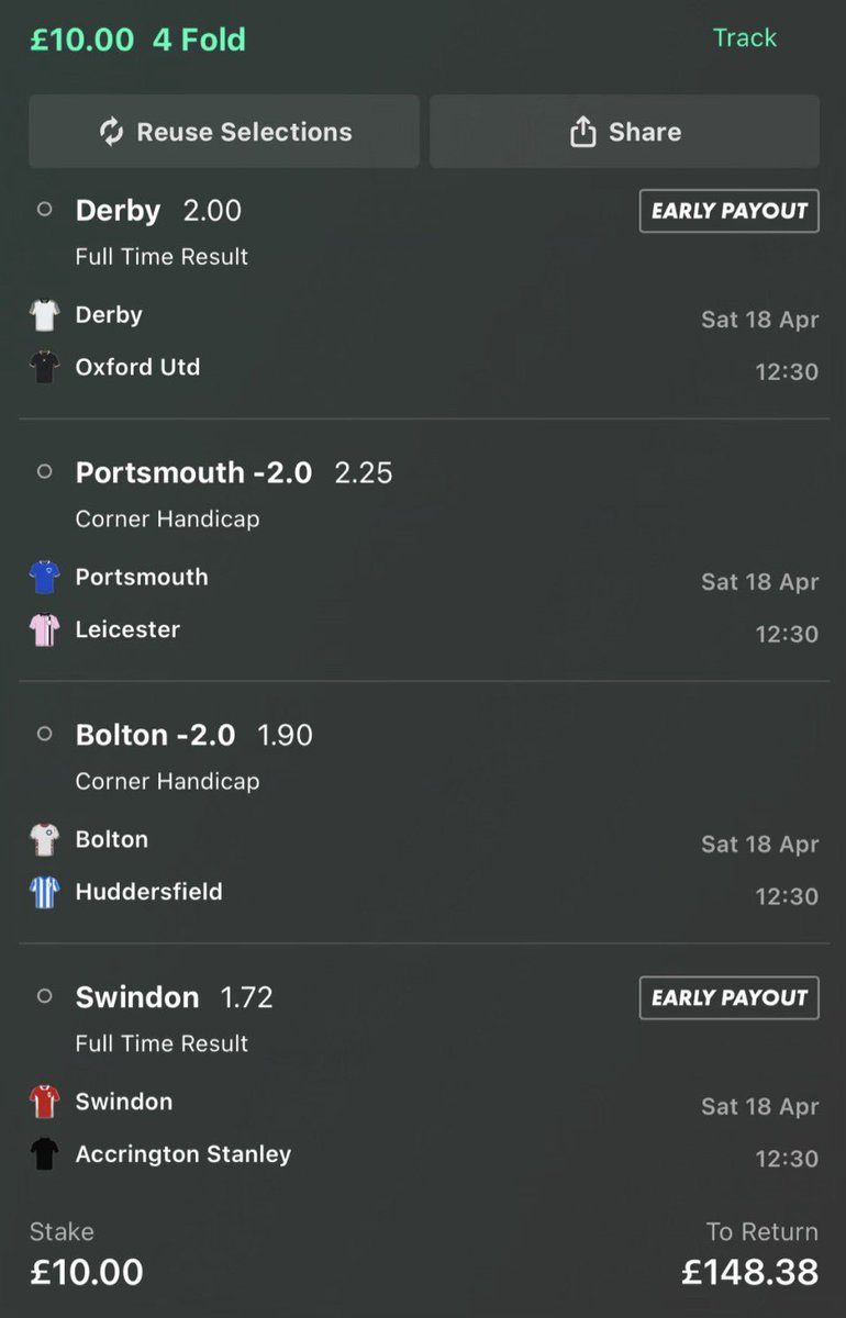 TheStatScout's tweet photo. 🚀 14/1 EARLY KO 4-FOLD

💰 1.0 Units | 📊 Odds: 14.84

📝 Add To Your Bet Slip - https://t.co/f94kEN0RZH

#EFL #DCFC #LCFC #STFC #BWFC #HTFC #OUFC https://t.co/g9PzHjQydJ