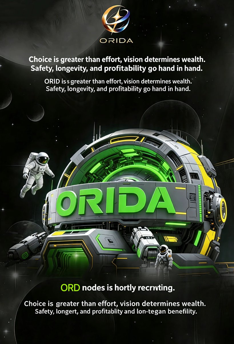 ORIDAWeb4's tweet photo. 🚀 ORIDA ORD Nodes Recruitment LIVE NOW!

Choice beats effort, vision builds wealth.

We’re combining safety, longevity, and sustainable profit in one Web4 ecosystem.

Grab your spot early, become a core builder, and lock in long-term gains with us.

Don’t just watch the revolution — build it.

#ORIDA #ORDNodes #Web4 #CryptoNodes #DeFi