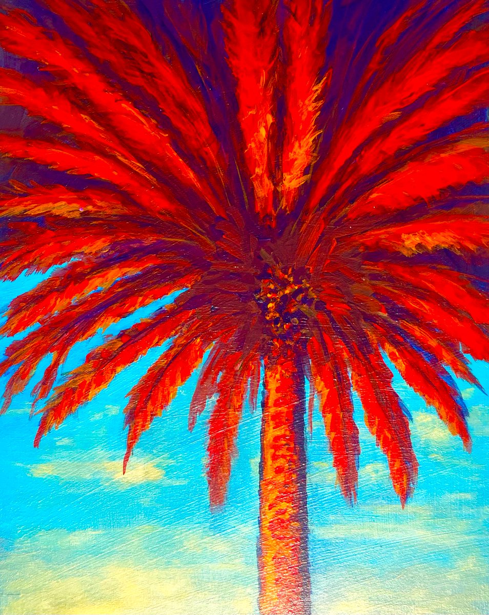 AllisonsArtwork's tweet image. New Artwork!
Red Palm
Acrylic on Hardboard
pixels.com/featured/red-p…

Living in Florida, I love all the beautiful palm trees!

This palm was illuminated in the morning glow, looking like it was on fire!

It caught my attention, and I knew I had to paint it!

#abstractartwork,