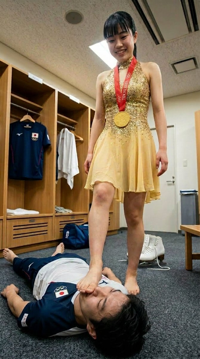 jknokutsushita's tweet image. フィギュアスケート選手の足裏です！

少し前に話題になってましたね、、

ついでに踏んでもらいました

#AIart #SFW #足裏 #匂いフェチ #踏み活 #M男募集