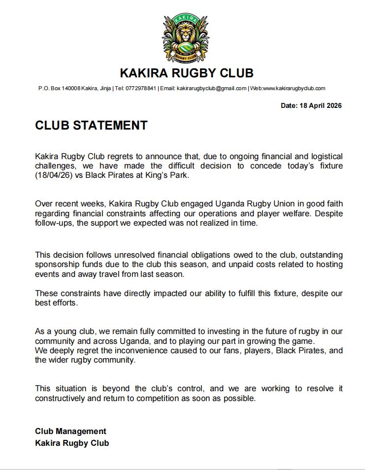 KAKIRA RUGBY CLUB tweet media