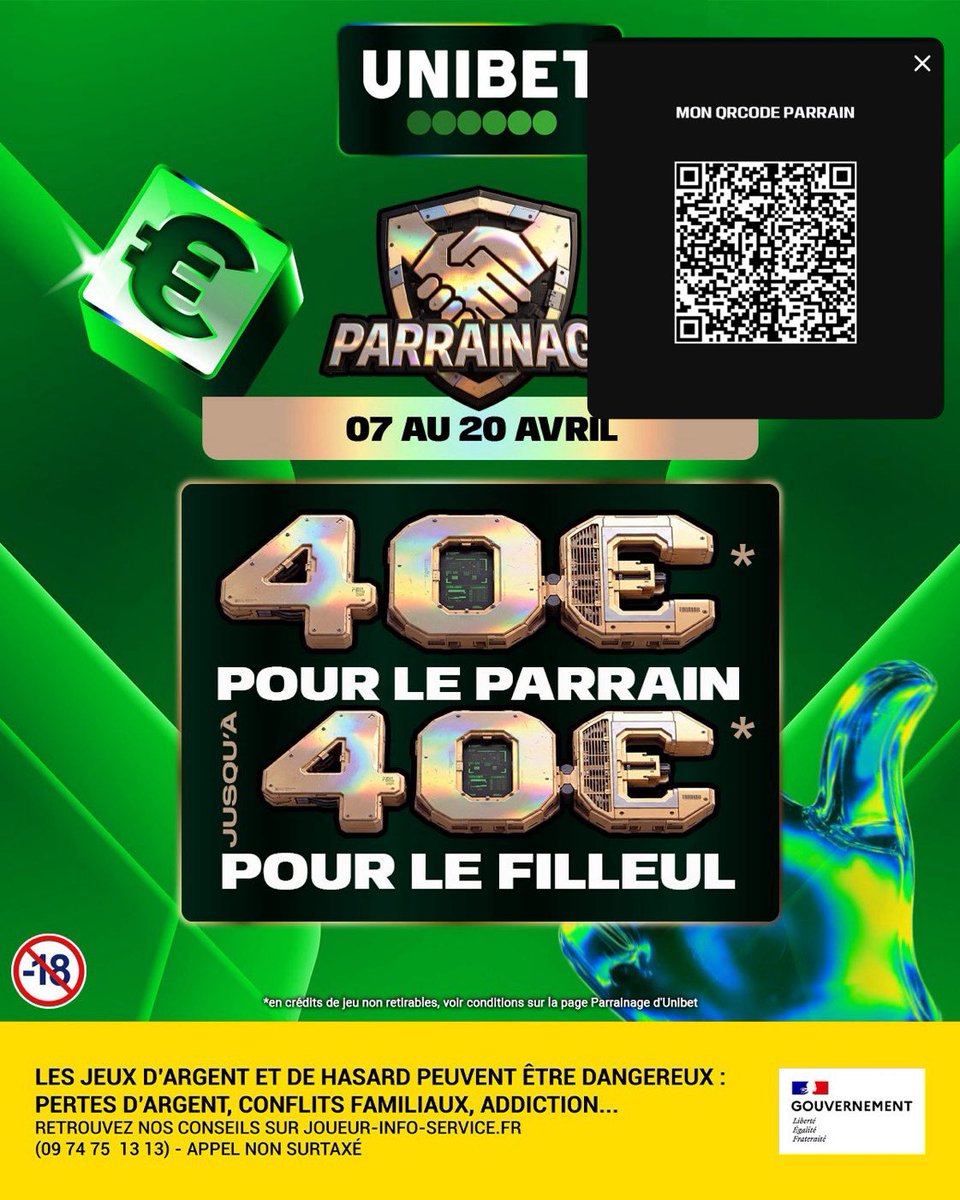 Nifares10's tweet image. Je parraine sur les applis de paris sportif 

40€ offert chez unibet avec mon lien :

unibet.fr/inscription/?c…

10€ offert chez betclic avec mon lien :
go.onelink.me/2887093520/6c3… ou mon code en photo !

Dépôt obligatoire et valider ses documents !
#parrainage #betclic #unibet