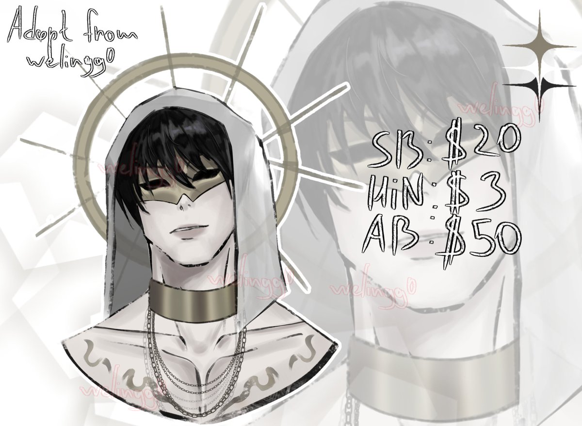 welingg0's tweet photo. ADOPT AUCTION [OPEN]

https://t.co/kd9rLMTQfr

#adopt #adoptable #digitalart #characterdesign #originalcharacter #humanoid #adoptablesopen #digitalpainting #animedrawing https://t.co/0eOh7BH7se