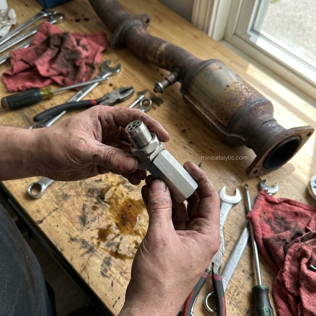 JarrettSchin's tweet image. Tired of the P0420/P0430 check engine light after your exhaust mod? The solution is simpler than you think. Our 45° O2 sensor spacer with a built-in mini cat clears the code and keeps you on the road. Performance matters. 🛠️ #CarMods #minicatalytic