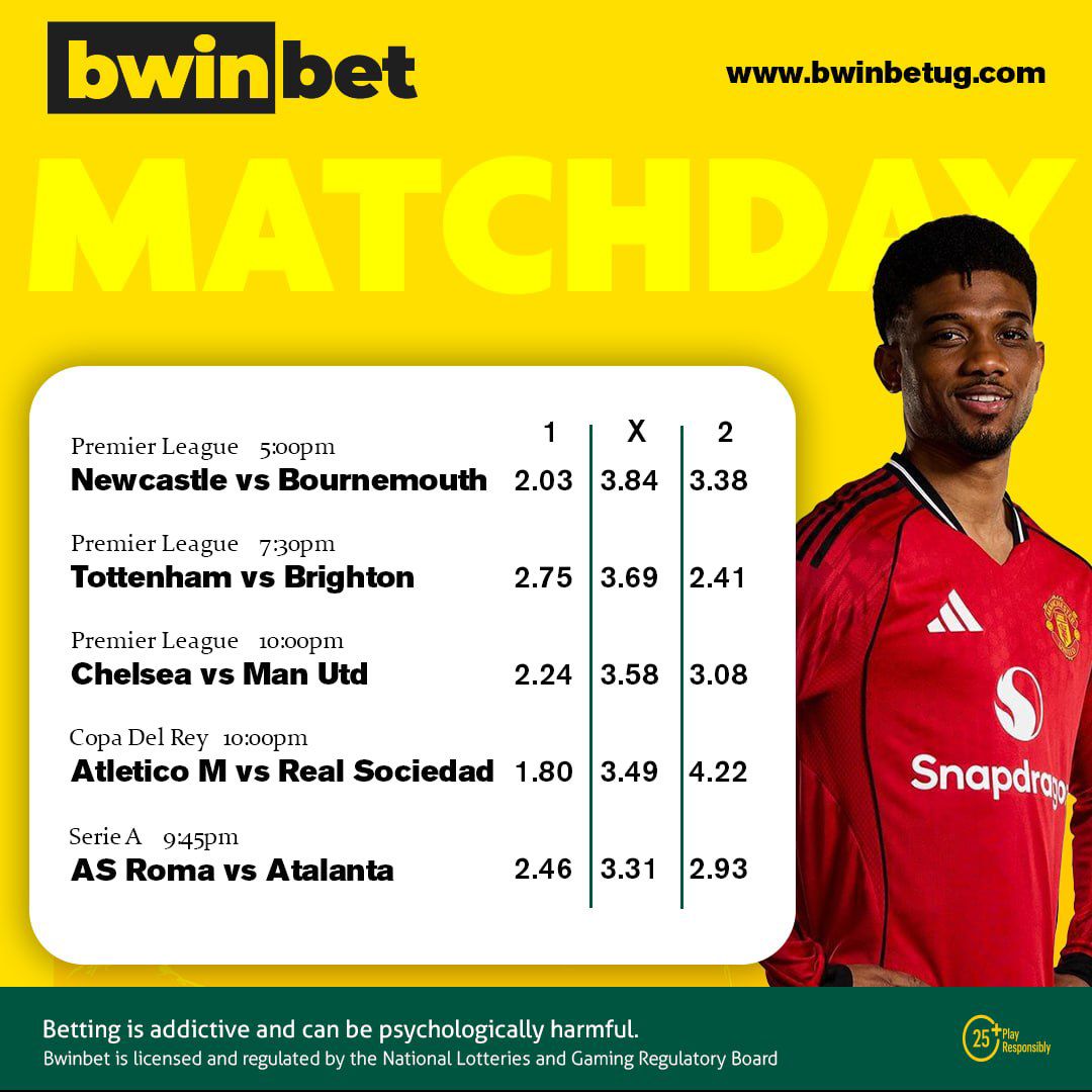 radiobuddu98's tweet image. 🔥 Matchday Odds 🔥

Chelsea 🆚 Manchester United
1️⃣ 2.24 | ❌ 3.58 | 2️⃣ 3.08

Atletico Madrid 🆚 Real Sociedad
1️⃣ 1.80 | ❌ 3.49 | 2️⃣ 4.22

Two big clashes—who are you backing? 👀⚽

👉 Bwinbetug.com

#Matchday #FootballOdds #BwinBetUg