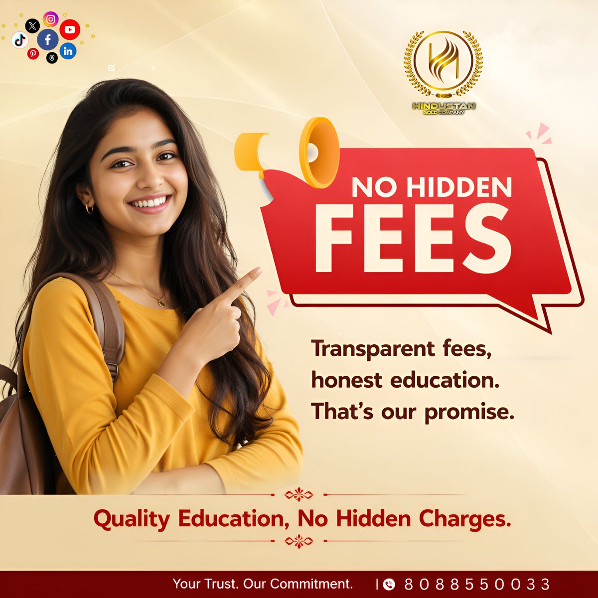 hindustangoldc1's tweet image. 🚫 No Hidden Fees. Just Honest Service.
At Hindustan Gold Company, we believe in complete transparency and trust.
Get the best value for your gold with zero hidden charges 💰
✔️ Clear pricing
✔️ Instant service
✔️ Trusted by many
📞 Call now: 8088550033
#NoHiddenFees #Transparent