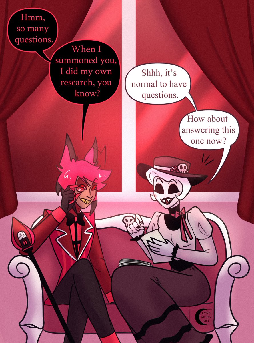 Blood_Oath_Zine's tweet photo. A glimpse of the Other Side.

[Q&amp;A masterpost] 

#hazbinhotel #radiorose https://t.co/peJ6HQB6sd