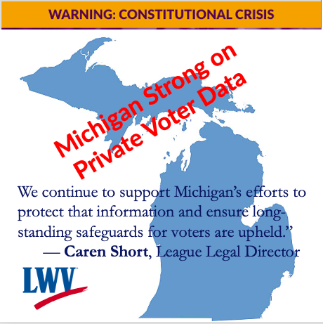 Yesterday, the Michigan League filed an amicus brief in a case against the Justice Department seeking the state’s unredacted voter rolls. That Constitutional power belongs to the states—not the federal government. bit.ly/4mAlQct <a href="/LWV/">League of Women Voters of the US</a> <a href="/LWVMichigan/">League of Women Voters of MI</a>