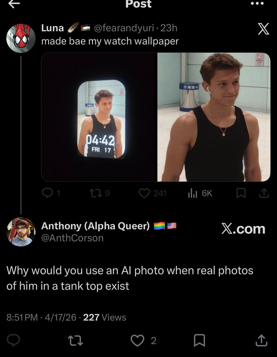 TheJester_1's tweet photo. @fearandyuri Why would you block me for telling you it is AI 😭 https://t.co/xPrdIbwR7m