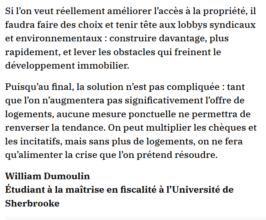 Accès à la propriété: Fréchette choisit le mauvais levier | JDM journaldemontreal.com/2026/04/18/acc…